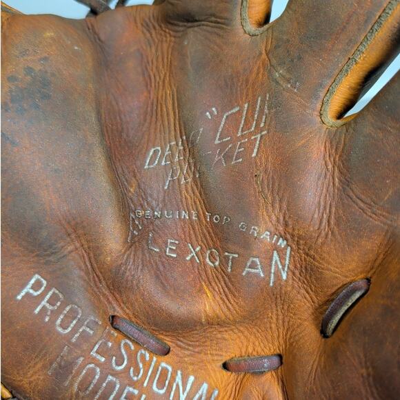 Vintage Flexotan Deep Cuf Pocket Baseball Glove Ted Williams Model TW - Picture 2 of 9